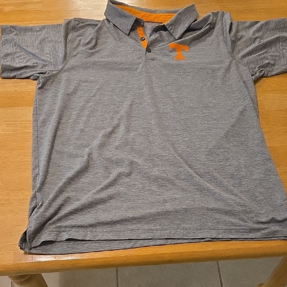 Columbia Gray Polo with Orange Details